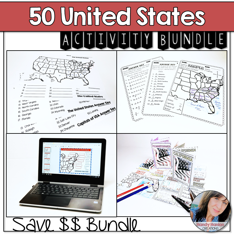 50 States and capital test review activities