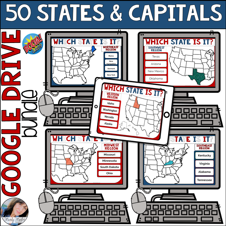 state and capital boom card review bundle