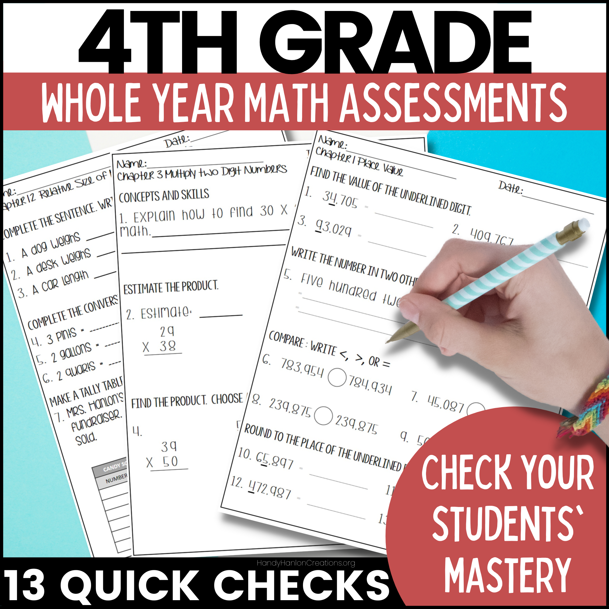 4th grade math assessments