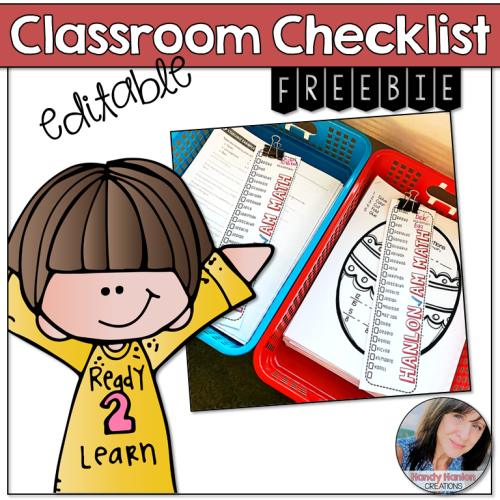 classroom checklist editable freebie
