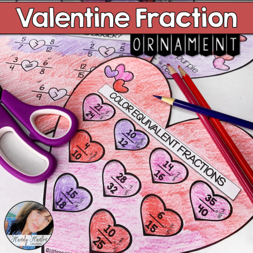 Valentine's Day Math Activity Fractions